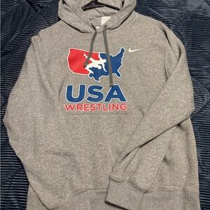 Nike Gray USA Wrestling Crewneck Sweater